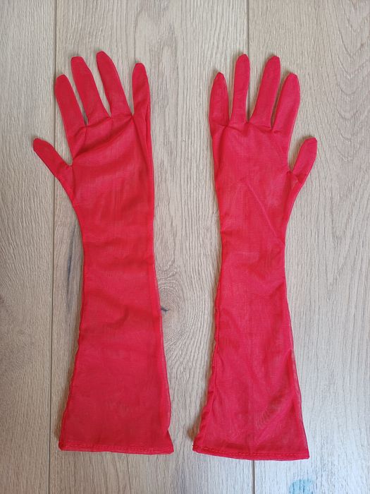 Перчатки сеточка женские красные