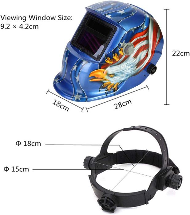 Соларна маска за заваряване-Автоматична- Blue-регулиране  9-13