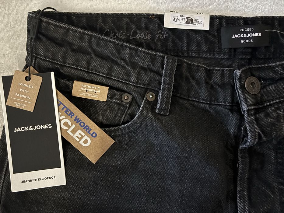 Нови Мъжки Черни Дънки Jack & Jones с Етикет