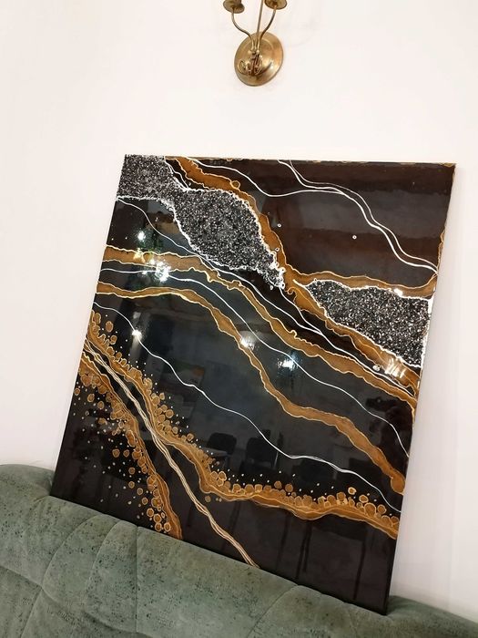 Flux de aur- Tablou din rasina epoxidica