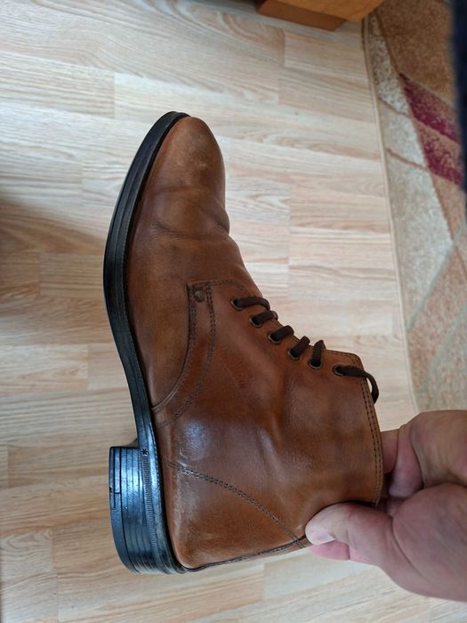 Черни кожени зимни боти