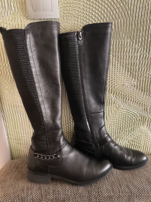 Дамски кожени ботуши-Тамарис