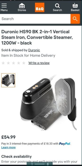 Fier de călcat cu abur vertical Duronic HS90 BK, Produs nou