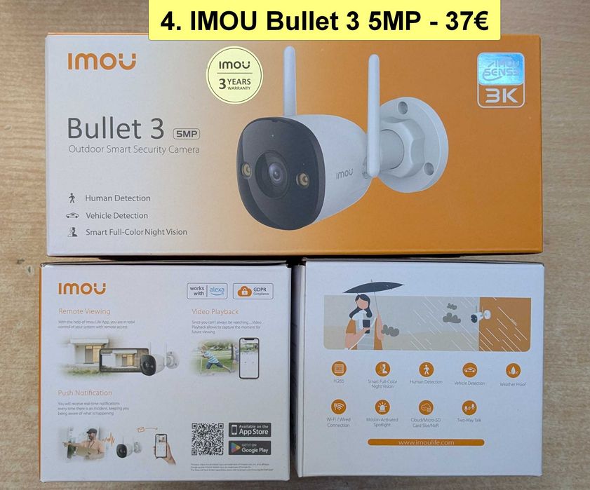 12 вида НОВИ Wi-Fi IP камери IMOU Bullet 3 2C, Cruiser 2 2C Dual SC 4G, Cell PT Lite, AOV DUAL PT 4G sim и NVR-N110W-8A0E-P