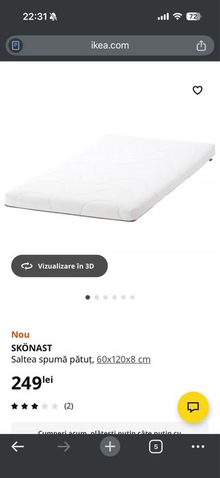 Vand patut bebe IKEA 60x120