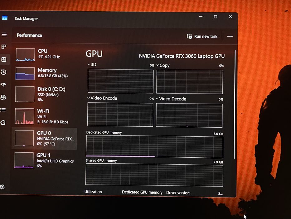 Геймърски лаптоп Acer Nitro 5 с Intel i5-10300H @ 2.50GHz / RTX 3060 Laptop / 16 GB RAM / 480GB SSD / 144 HZ display