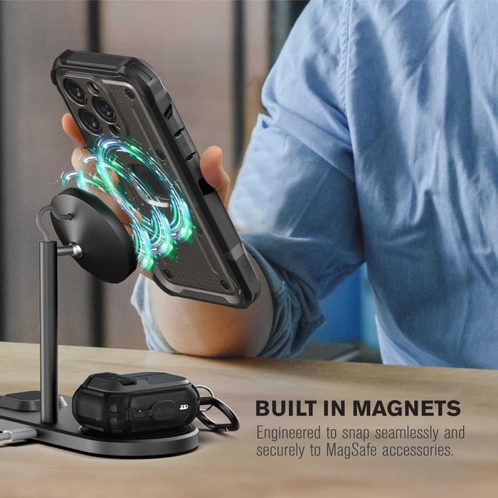 VENA vArmor Калъф за iPhone 16 Pro Max, стойка, военен, за MagSafe