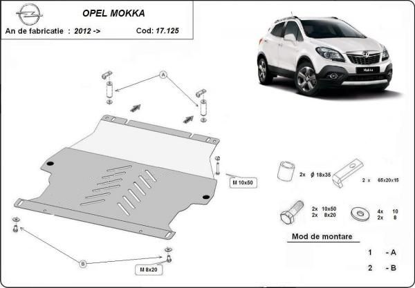 Scut motor metalic pentru Opel Mokka 2012-prezent- otel 2mm