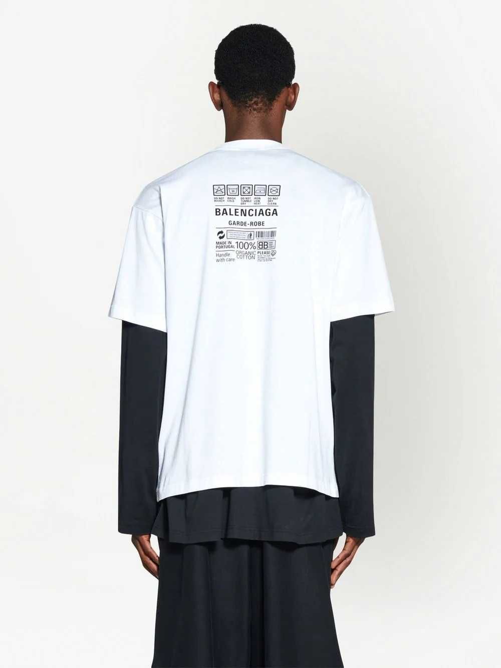 BALENCIAGA Garde-Robe Care Label Logo Oversized Тениска XS (M) и M