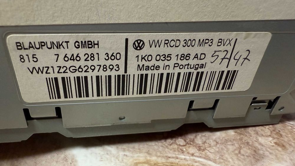 Radio-CD ,MP3 Blaupunkt,Volkswagen Golf 5 ,6 ,Touran ,Passat ,Polo