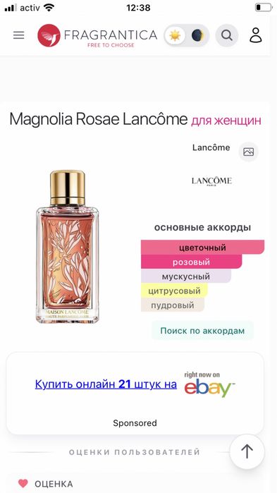 Женская элитная  парфюмерия.