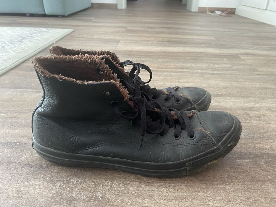 Converse Chuck Taylor All Star High Top Leather, măr. 45, negru
