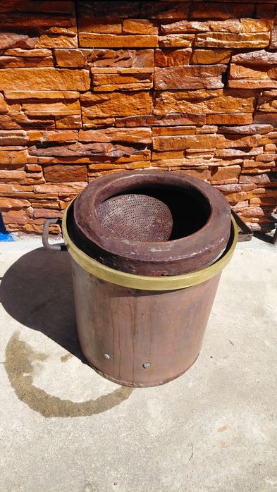 Oala cupru, alama cu sita si capac 30 litri