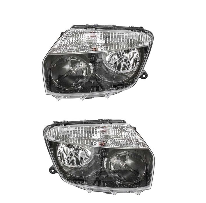 Фарове Фар за Дачия Дъстър / DACIA DUSTER 2010-2013 ръчно рег. / ЧЕРНО