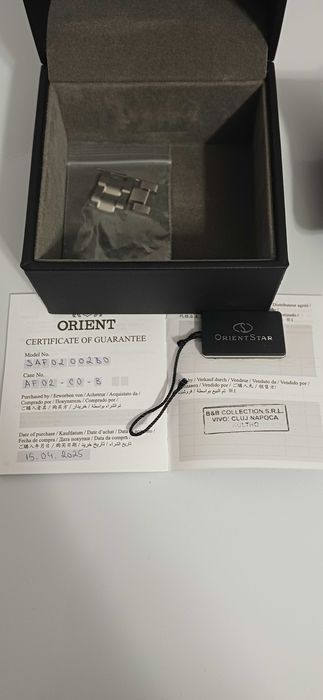 Orient star af02002b / af02003w