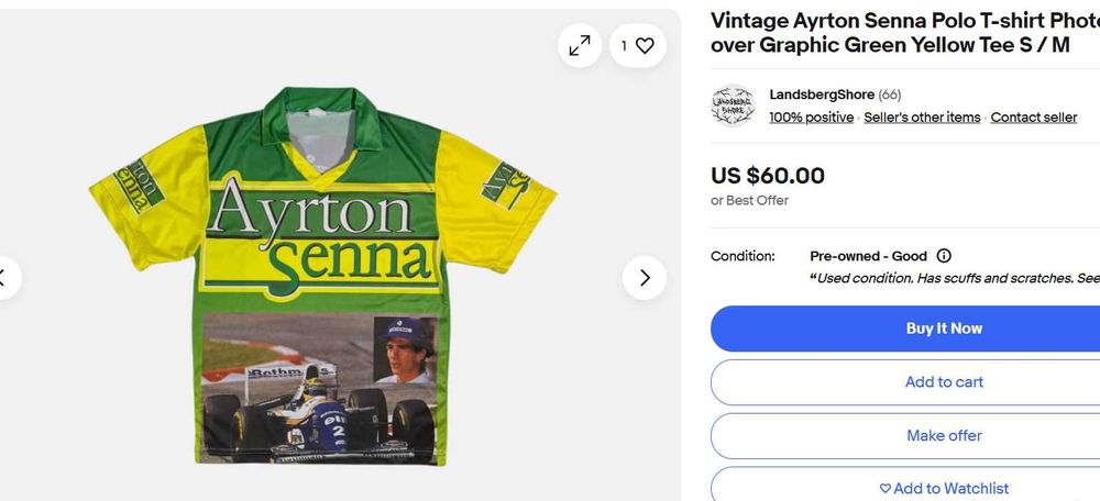 Оригинална фланелка на великия Ayrton Senna