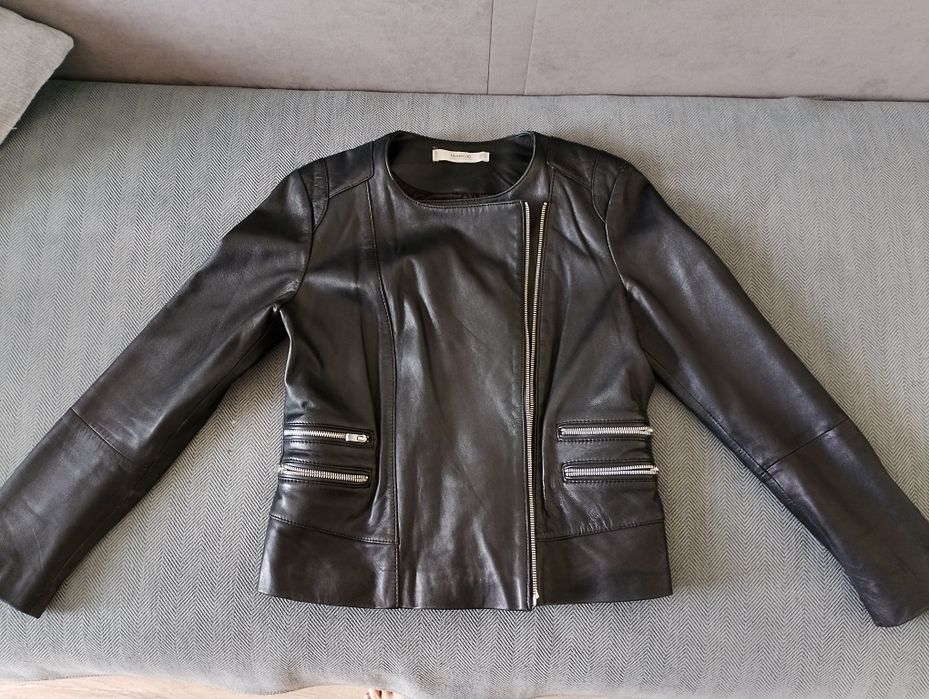 Кожаная куртка Mango
