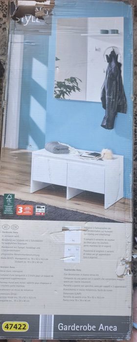 Set Mobilier Hol / Cuier + Pantofar „Garderobe Anea” – NOU