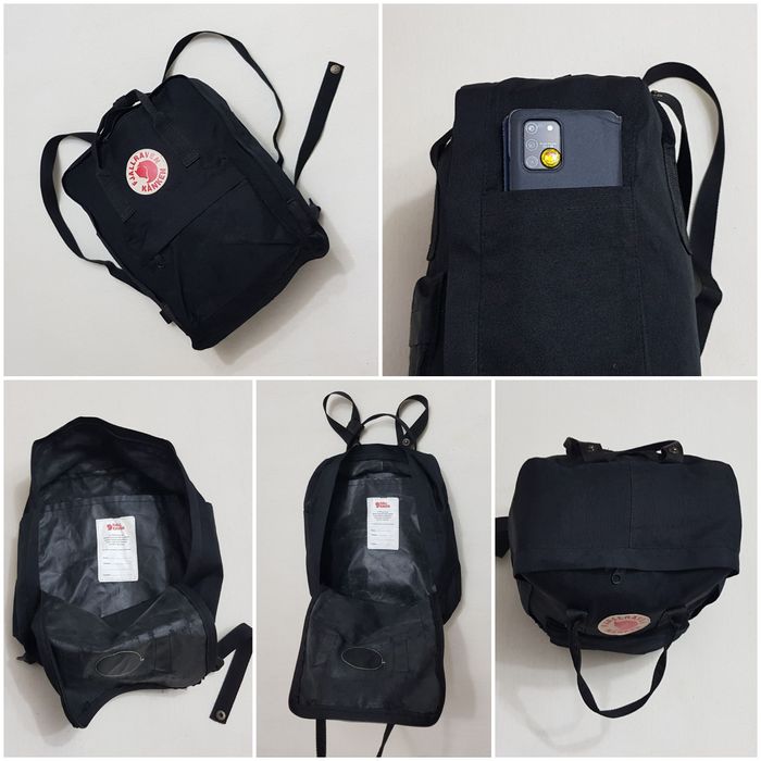 Rucsac Fjallraven Kanken negru, ghiozdan unisex original SUEDIA
