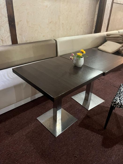 Mese cu picior din inox/scaune