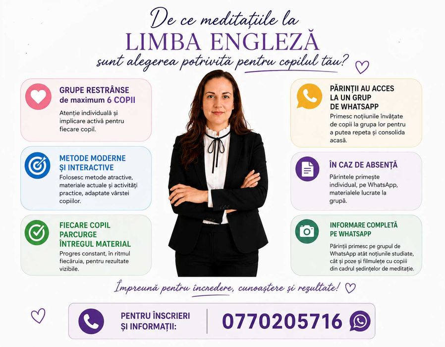 Meditatii la Limba Engleza pentru elevi si preșcolari