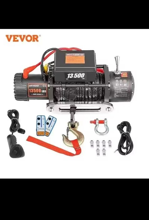 Troliu auto VEVOR 13500 lbs 6.1 tone cablu sintetic, FACTURA,GARANTIE