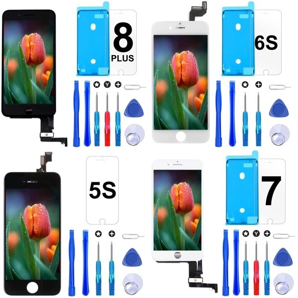 Display Brinonac iPhone 5/6/7/8 Plus – LCD Touch + protecție + unelte