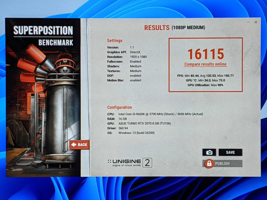 PC Gaming Asus Tuf, procesor i5 9600K, RTX 2070 / 8 GB, Ram 16 Gb