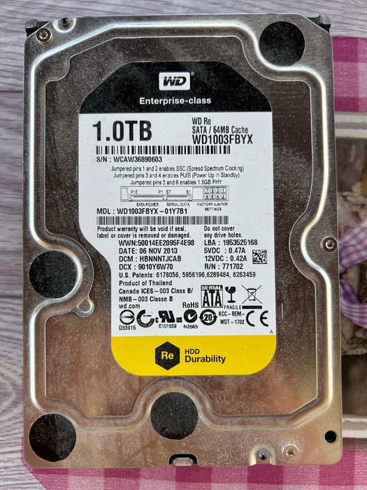 Western Digital RE4 WD1003FBYX SATA Hard Drive 1TB 24/7