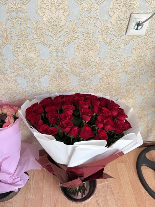 Роза Букет 51шт Цветы