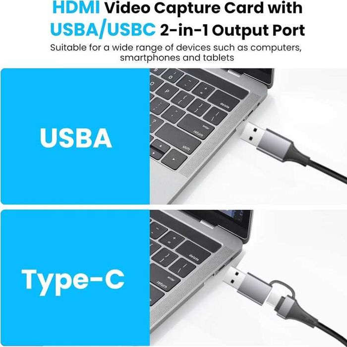 Placa de captura HDMI - USB-C + USB 3.0 Live Streaming 4K Youtube OBS