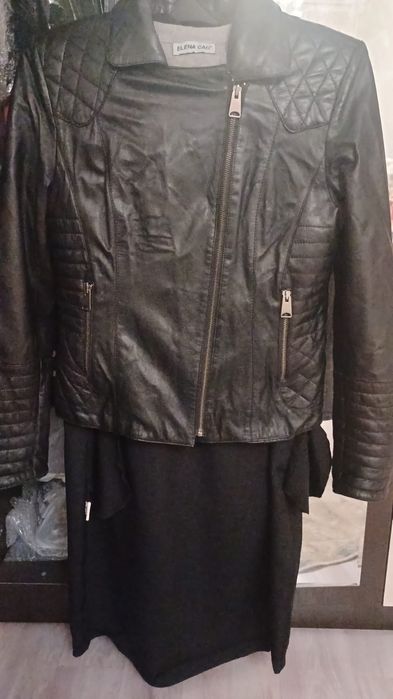 Кожаная куртка черная