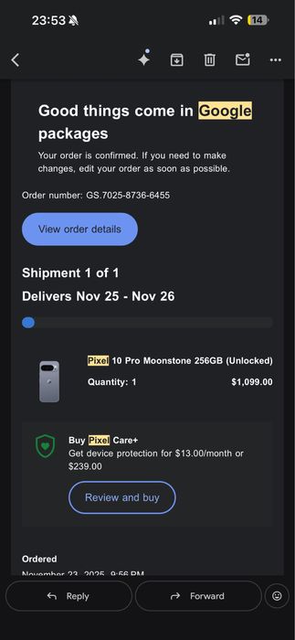 Google pixel 10 Pro 256GB