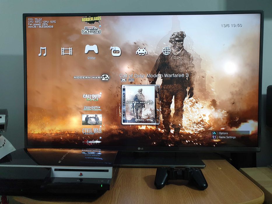 PS3 modat CFW 320 GB + 60 jocuri (GTA V, Red Dead, God of War, NFS)