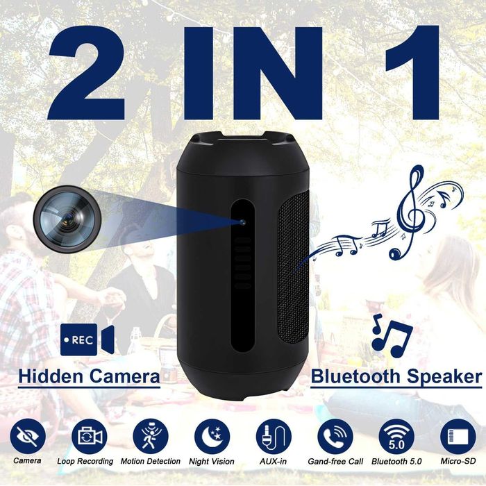 Шпионска камера-тонколона, 1080P HD, детектор на движение