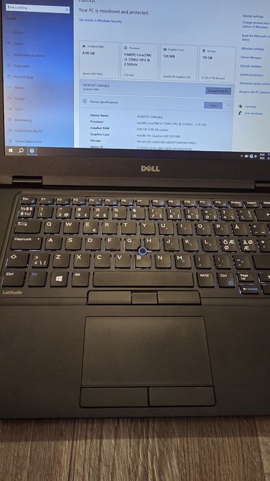 Laptop Dell Latitude 5480 intel  i.5 7200U 8 gb rami