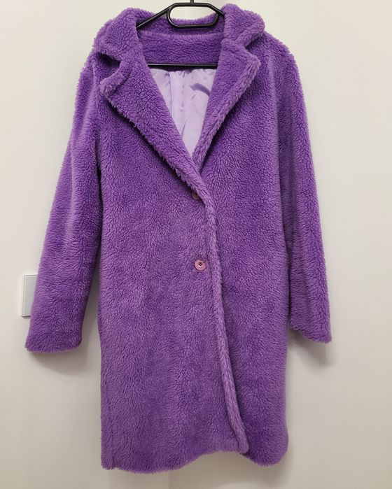 Palton dama, Bumbac/Poliester, Violet, Marime Unica