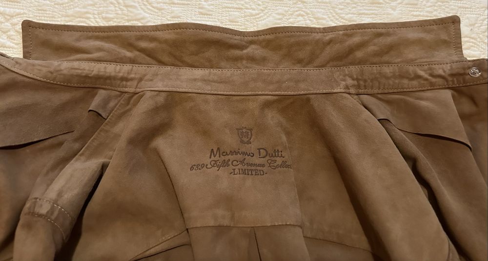 Camasa piele intoarsa Massimo Dutti,culoare camel