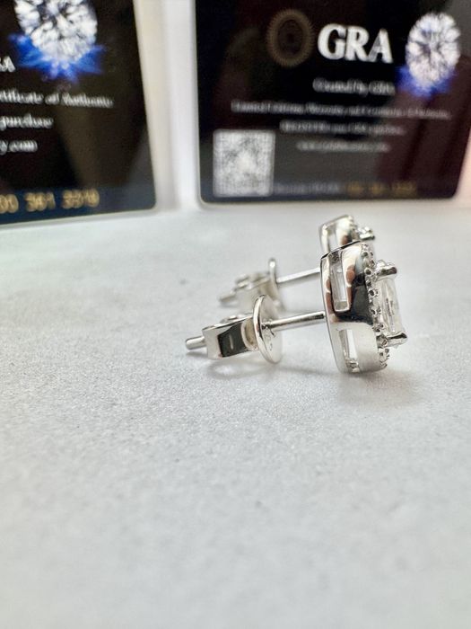 Сребърни обеци с мойсанит (Диамант) 0.5 карата
