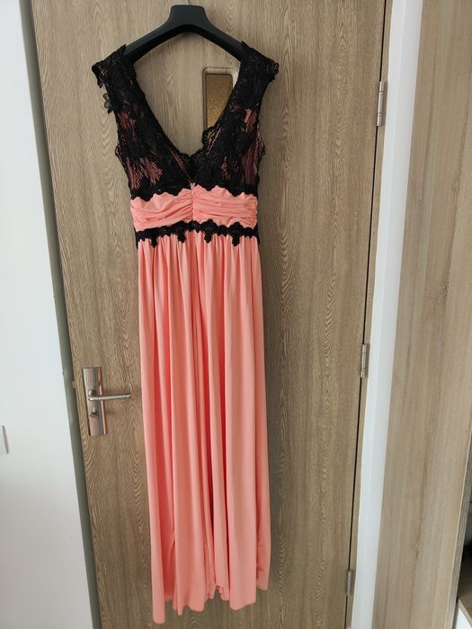 Rochie de ocazie ,nunta, botez, cu dantelă in partea de sus