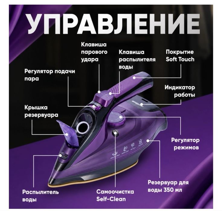 Утюг новый фиолетовый