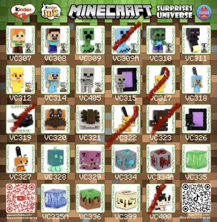 Обменяем или продам фигурки minecraft kinder