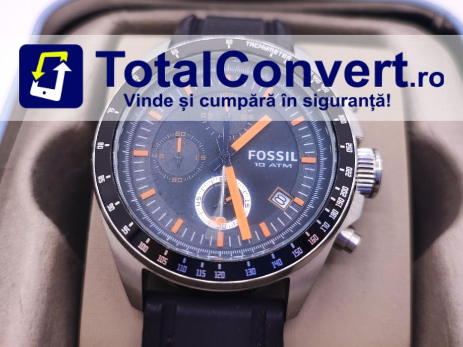 Fossil CH2647 barbatesc curea silicon, Garantie 24 luni | #D89174