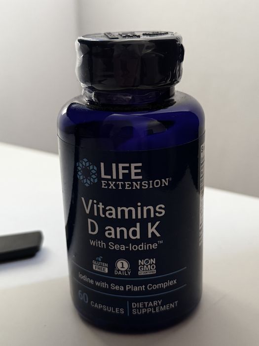Vitamine Dși K cu iod de mare, 60 capsule, Life Extension