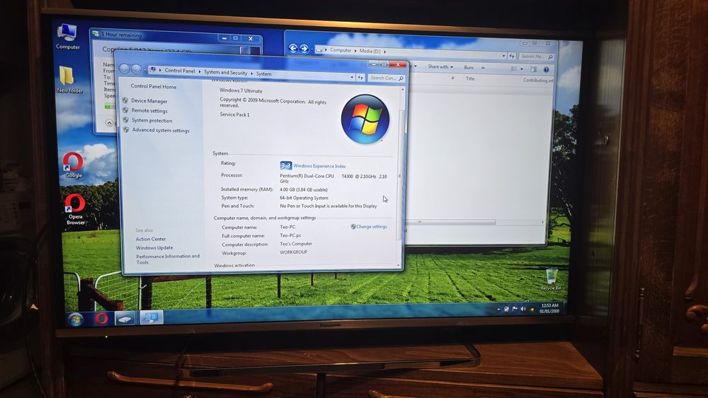 Laptop Toshiba 4gb Ram 500gb hdd