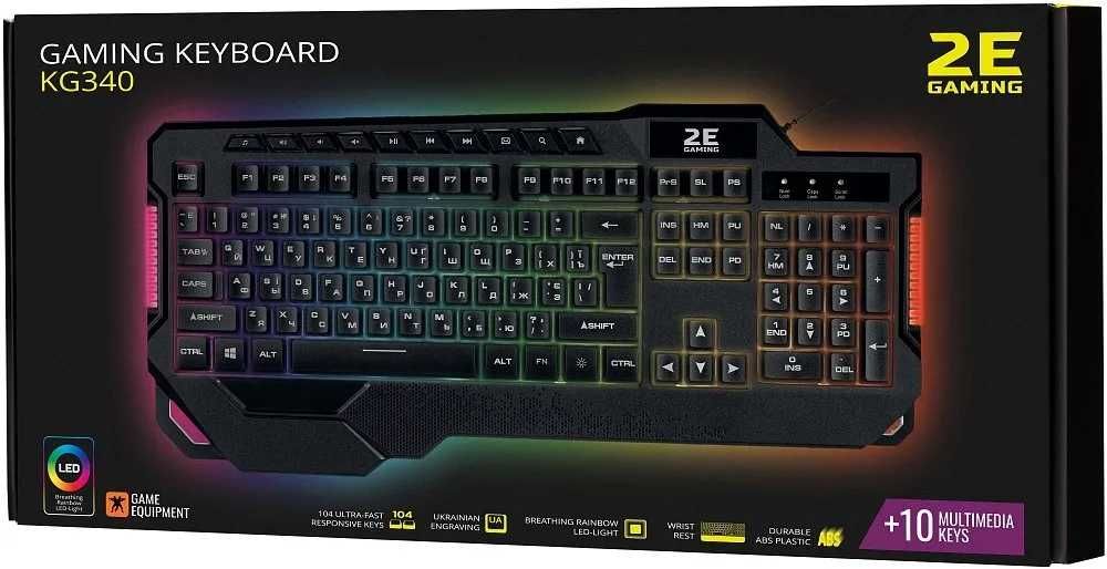 Клавиатура игровая 2E Gaming KG340 LED USB
