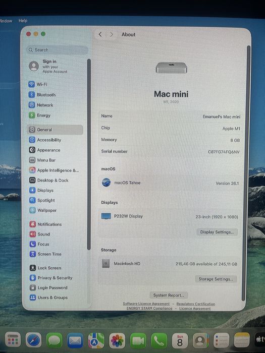 Mac mini m1 8gb ram