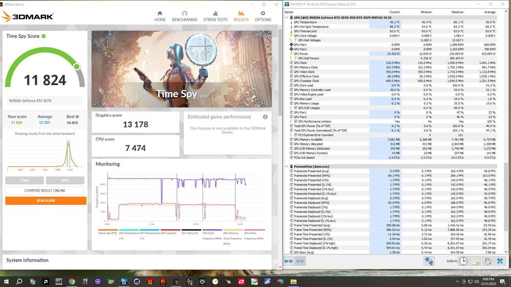 Placa video MSI RTX 3070 VENTUS 3X OC  Stare foarte buna