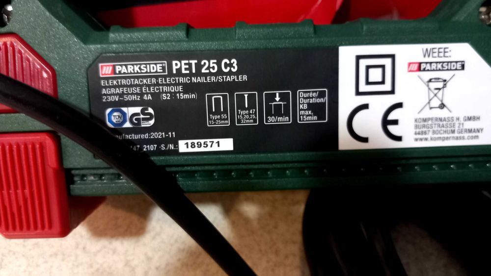 Електрически такер Parkside