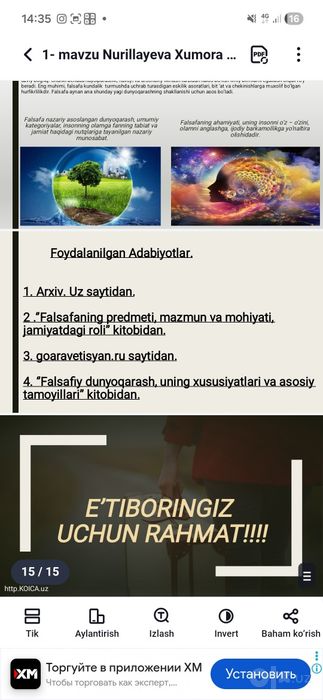 Kompyuterda uyda utirib prezintatsiya, slayd, mus. Ish yozib beraman